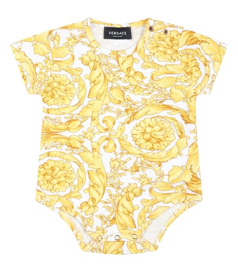 completo versace bimbo|Completo bianco per neonata con stampa barocco Versace.